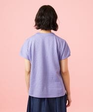 GJKGE44150 Jocomomola(ホコモモラ) Frijol ドットジャカードワンポイント刺繍カットソー ラベンダー