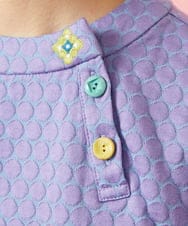 GJKGE44150 Jocomomola(ホコモモラ) Frijol ドットジャカードワンポイント刺繍カットソー ラベンダー