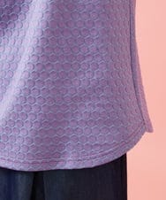 GJKGE44150 Jocomomola(ホコモモラ) Frijol ドットジャカードワンポイント刺繍カットソー ラベンダー