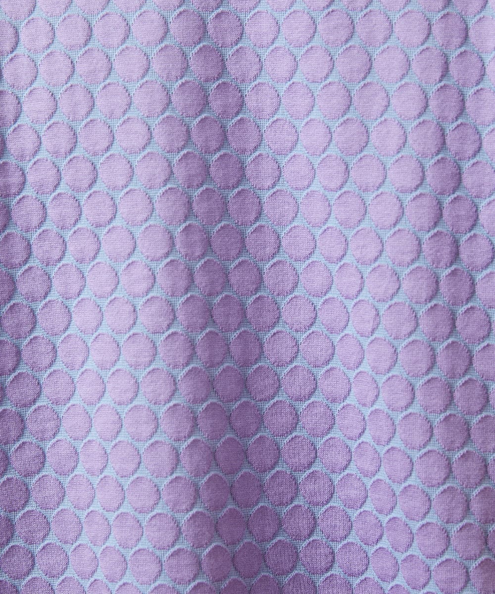 GJKGE44150 Jocomomola(ホコモモラ) Frijol ドットジャカードワンポイント刺繍カットソー ラベンダー