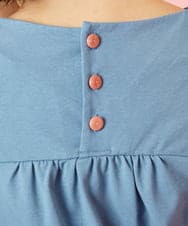 GJKGE45170 Jocomomola(ホコモモラ) 【接触冷感】Fresco 天竺フラワーアップリケTシャツ ブルー