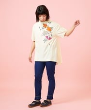 GJKGE45170 Jocomomola(ホコモモラ) 【接触冷感】Fresco 天竺フラワーアップリケTシャツ アイボリー