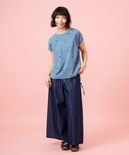 GJKGE46160 Jocomomola(ホコモモラ) 【接触冷感】Fresco 天竺ドットTシャツ ブルー