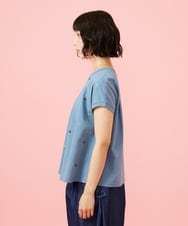 GJKGE46160 Jocomomola(ホコモモラ) 【接触冷感】Fresco 天竺ドットTシャツ ブルー