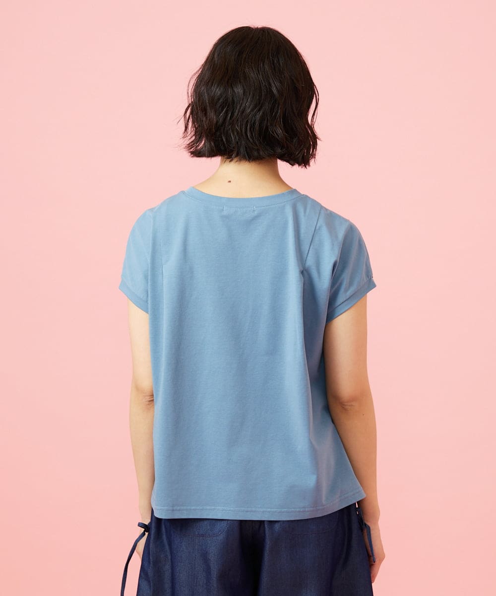 GJKGE46160 Jocomomola(ホコモモラ) 【接触冷感】Fresco 天竺ドットTシャツ ブルー