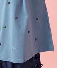 GJKGE46160 Jocomomola(ホコモモラ) 【接触冷感】Fresco 天竺ドットTシャツ ブルー