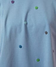 GJKGE46160 Jocomomola(ホコモモラ) 【接触冷感】Fresco 天竺ドットTシャツ ブルー