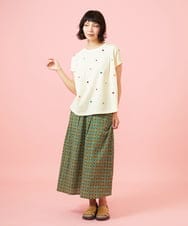 GJKGE46160 Jocomomola(ホコモモラ) 【接触冷感】Fresco 天竺ドットTシャツ アイボリー