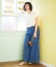 GJKGE46160 Jocomomola(ホコモモラ) 【接触冷感】Fresco 天竺ドットTシャツ アイボリー