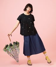 GJKGE46160 Jocomomola(ホコモモラ) 【接触冷感】Fresco 天竺ドットTシャツ ブラック