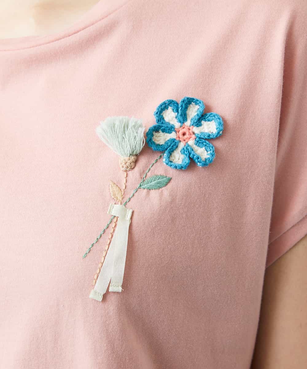 Flor ワンポイント刺繍ｔシャツ カットソー Tシャツ Jocomomola ホコモモラ イトキンオンラインストア