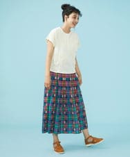 GJKGS38160 Jocomomola(ホコモモラ) Hinchado ジャカードカットソー ブルー