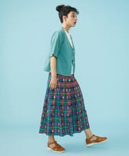 GJKGS38160 Jocomomola(ホコモモラ) Hinchado ジャカードカットソー ブルー