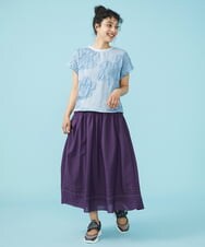 GJKGS38160 Jocomomola(ホコモモラ) Hinchado ジャカードカットソー ブルー