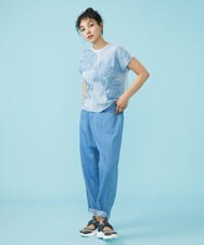 GJKGS38160 Jocomomola(ホコモモラ) Hinchado ジャカードカットソー ブルー