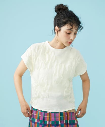 GJKGS38160  Hinchado ジャカードカットソー