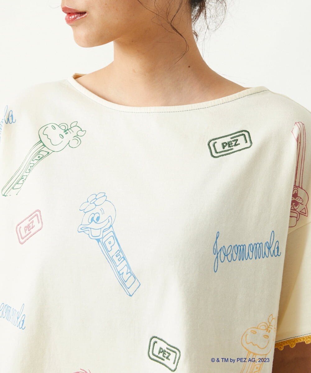 GJKGS71140 Jocomomola(ホコモモラ) PEZ friends モチーフTシャツ アイボリー