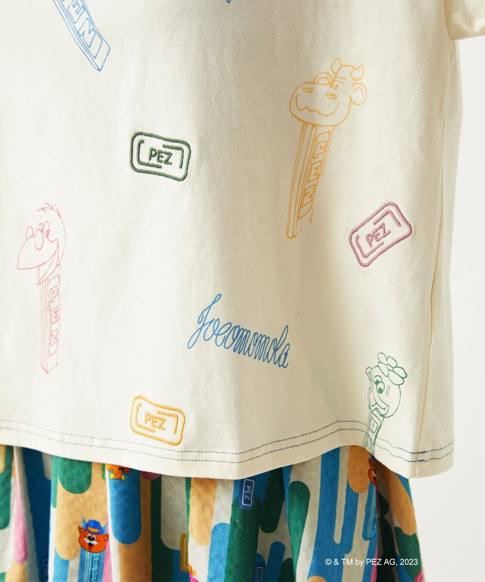 GJKGS71140 Jocomomola(ホコモモラ) PEZ friends モチーフTシャツ アイボリー