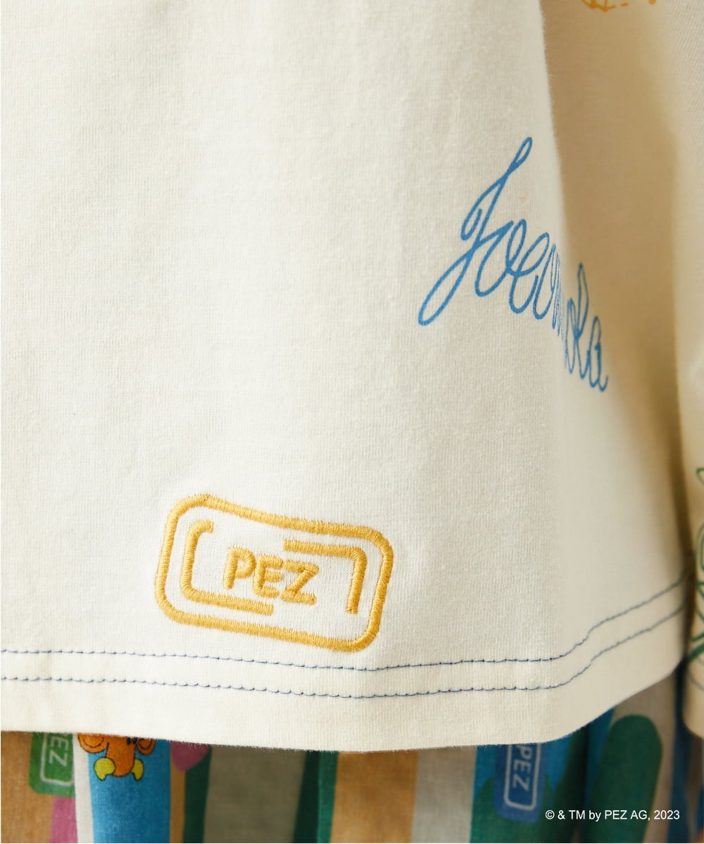 GJKGS71140 Jocomomola(ホコモモラ) PEZ friends モチーフTシャツ アイボリー