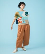 GJKGT02160 Jocomomola(ホコモモラ) Vacacione ジャカードカットソー ライトブルー