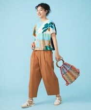 GJKGT02160 Jocomomola(ホコモモラ) Vacacione ジャカードカットソー ライトブルー