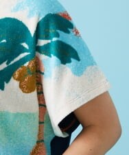GJKGT02160 Jocomomola(ホコモモラ) Vacacione ジャカードカットソー ライトブルー