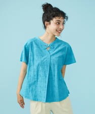 GJKGT43160 Jocomomola(ホコモモラ) Reflexion リップルカットソー ブルー