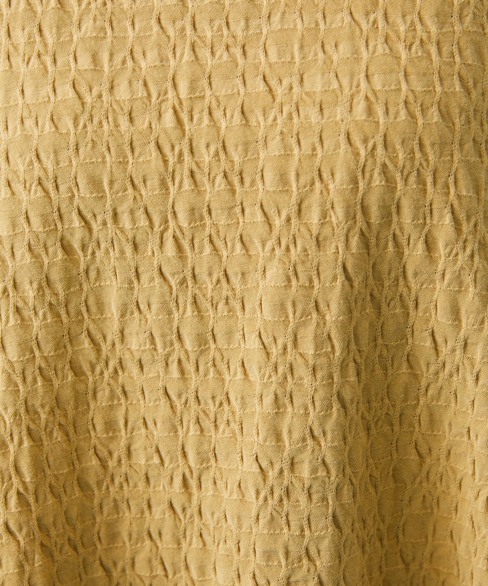 GJKGT45160 Jocomomola(ホコモモラ) Lugarrocoso ジャカードフラワー刺繍カットソー マスタード