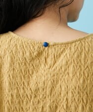 GJKGT46150 Jocomomola(ホコモモラ) Lugarrocoso ジャカードホコガール刺繍カットソー ブルー