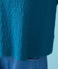 GJKGT46150 Jocomomola(ホコモモラ) Lugarrocoso ジャカードホコガール刺繍カットソー ブルー
