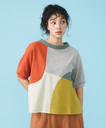 GJKGT47150 Jocomomola Multicolor パッチワークカットソー