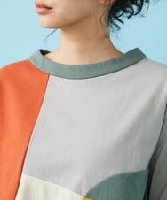 GJKGT47150 Jocomomola(ホコモモラ) Multicolor パッチワークカットソー ベージュ
