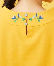 GJKGV36140 Jocomomola(ホコモモラ) Enredadera フラワー刺繍Tシャツ オレンジ
