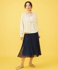 GJKGV39085 Jocomomola(ホコモモラ) フライス 配色刺繍タンクトップ アイボリー