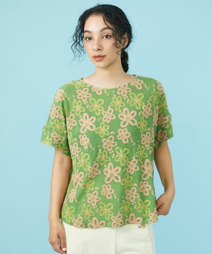 GJKGW41180  Florido フラワージャカードカットソー