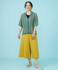 GJKGW43090 Jocomomola(ホコモモラ) Desvio アイレットジャカードタンクトップ ライトブルー