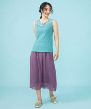 GJKGW43090 Jocomomola(ホコモモラ) Desvio アイレットジャカードタンクトップ ライトブルー