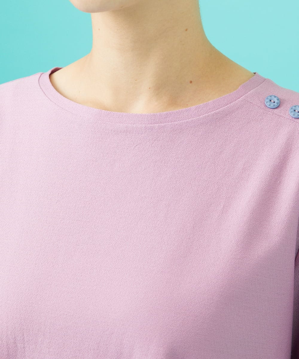 GJKHA30150 Jocomomola(ホコモモラ) 【早割10％OFF】フラワー刺繍クラフトTシャツ ラベンダー