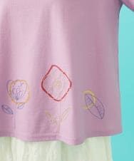 GJKHA30150 Jocomomola(ホコモモラ) 【早割10％OFF】フラワー刺繍クラフトTシャツ ラベンダー
