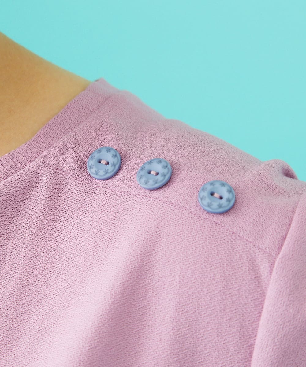 GJKHA30150 Jocomomola(ホコモモラ) 【早割10％OFF】フラワー刺繍クラフトTシャツ ラベンダー