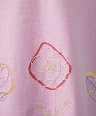 GJKHA30150 Jocomomola(ホコモモラ) 【早割10％OFF】フラワー刺繍クラフトTシャツ ラベンダー