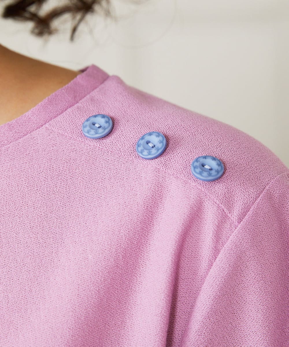 GJKHA30150 Jocomomola(ホコモモラ) Escala floral フラワー刺繍クラフトTシャツ ラベンダー