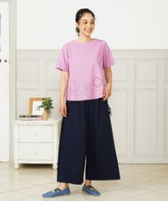 GJKHA30150 Jocomomola(ホコモモラ) Escala floral フラワー刺繍クラフトTシャツ ラベンダー