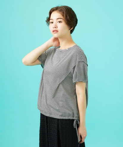 GJKHA35150 Jocomomola 【早割10％OFF】Una ola ボーダージャカードドロストカットソー