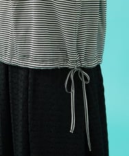 GJKHA35150 Jocomomola(ホコモモラ) 【早割10％OFF】Una ola ボーダージャカードドロストカットソー ブラック×アイボリー