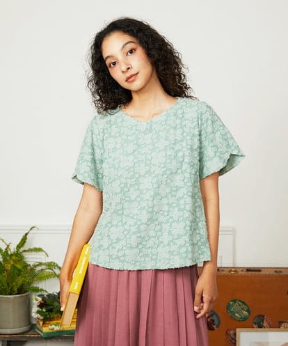 GJKHA36160 Jocomomola Danza de las flores フラワージャカードカットソー
