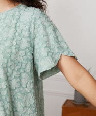 GJKHA36160 Jocomomola(ホコモモラ) Danza de las flores フラワージャカードカットソー ライトグリーン