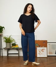 GJKHA36160 Jocomomola(ホコモモラ) Danza de las flores フラワージャカードカットソー ライトグリーン