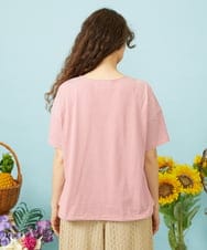 GJKHD01180 Jocomomola(ホコモモラ) 【接触冷感】Verano en La Mancha ロゴ刺繍ボーダーTシャツ レッド×アイボリー