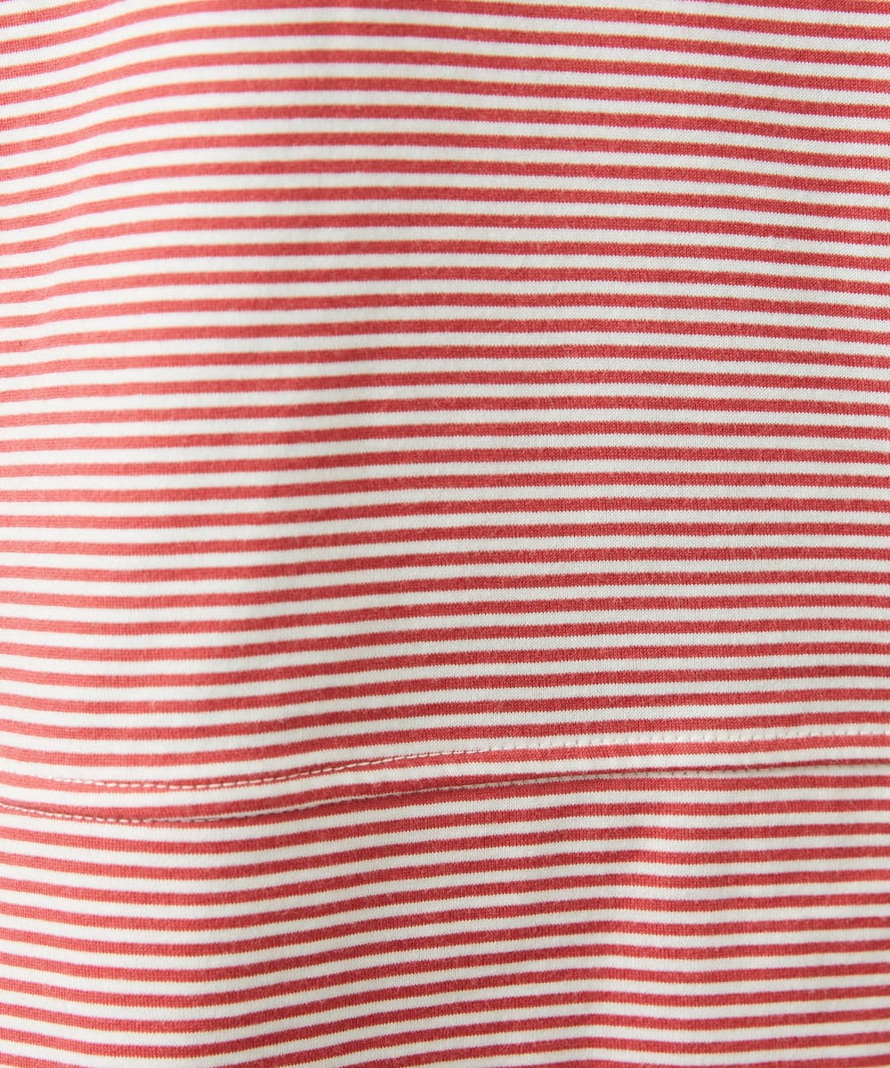 GJKHD02180 Jocomomola(ホコモモラ) 【接触冷感】Verano en La Mancha フラワープリントボーダーTシャツ レッド×アイボリー